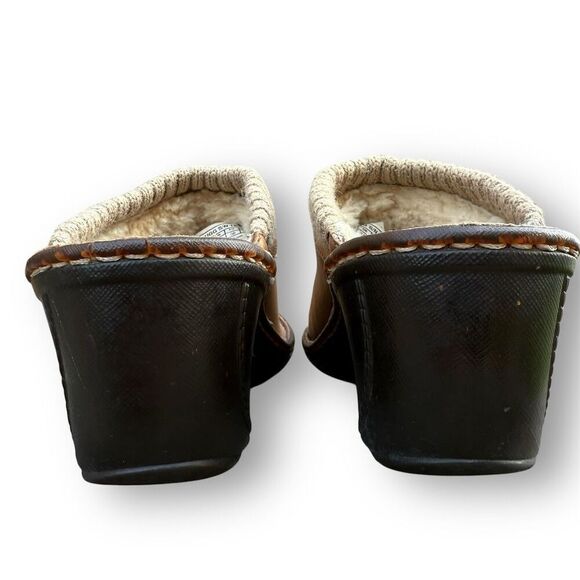 UGG Women's Gael Wedge Slip-on Winter Clogs Brown Leather Shearling Size 7 - Picture 8 of 13